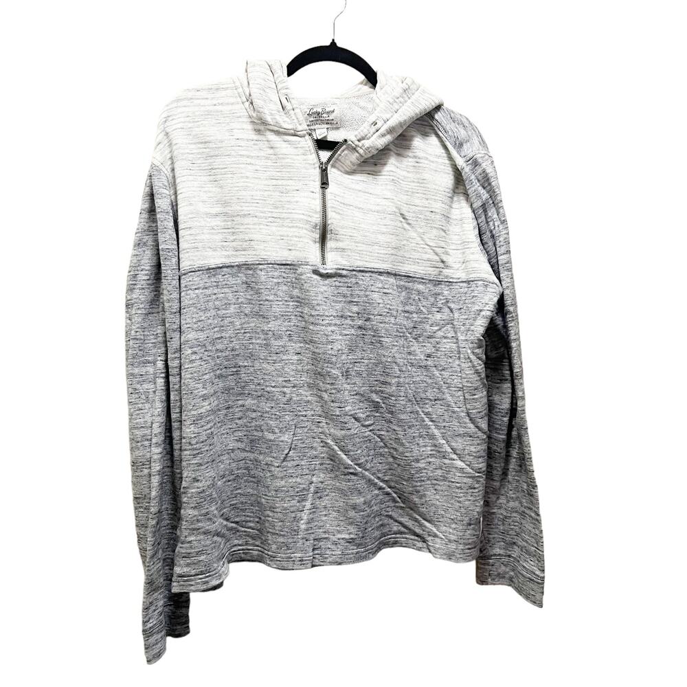 Lucky Brand Softest Knitwear Grey Label Quarter Zip Hoodie Sweatshirt Size XL